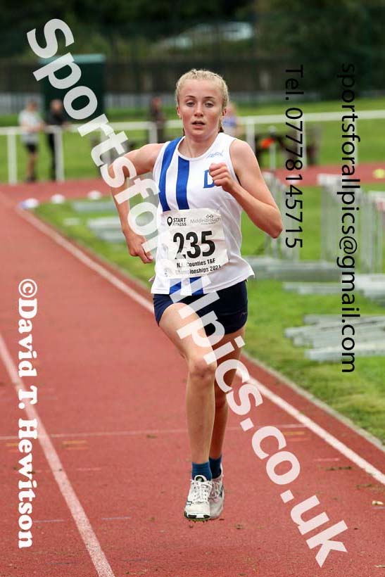 Women and Girls 3000 metres, 2021 North Eastern Track and Field Champs., Middesbrough. Photo: David T. Hewitson/Sports for All Pics